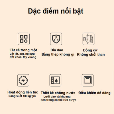 Máy thái rau củ quả đa năng, thái lát, thái sợ, thái hạt lựu. Thương hiệu Mỹ cao cấp Septree - GJ817. Hàng chính hãng