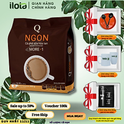Cà phê Trần Quang NGON cafe sữa uống liền bịch 24 gói