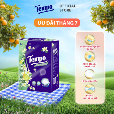 [LỐC 4 GÓI] Khăn giấy rút cao cấp Tempo Softpack - 4 lớp bền dai, an toàn cho da - Thương hiệu Đức (4 gói/Lốc)