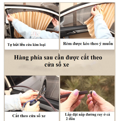 BỘ 4 RÈM VẢI CHE NẮNG CÁNH CỬA THÔNG MINH TRÊN XE HƠI TẶNG KÈM THẺ ĐỖ XE