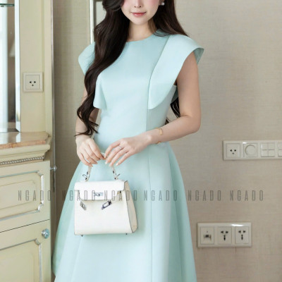 Đầm xanh mint cánh tiên NGADO , đầm dự tiệc , đầm xuống phố