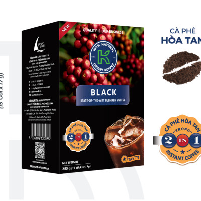 Cà Phê Hòa Tan K-Coffee Black 2in1 (255g / Hộp)