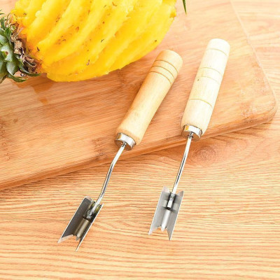 Dụng Cụ Cắt Mắt Thơm, Dứa Hình Chữ V Cán Gỗ Tiện Lợi