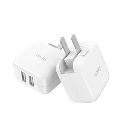Củ sạc Nhanh Fast Charging -2 Cổng USB 2A Hoco C54  + Tặng Iring Khay - Chính Hãng 