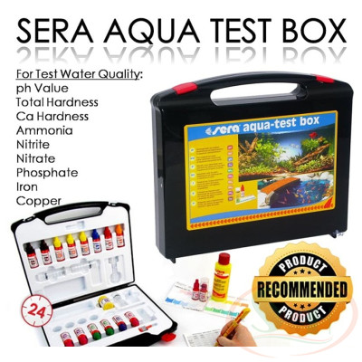 Bộ vali Sera Aqua Test Box 9in1 +Cl, Ca, Koi kiểm tra ph, gh, kh, nh3, nh4, no2, no3, fe, po4 nước bể cá tép