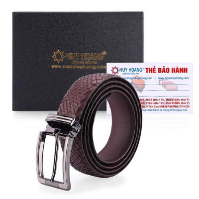 HP4306-07-10-45 - Thắt lưng nam da trăn Huy Hoàng 3,5P đầu kim màu da nguyên thủy, đen, trắng, nâu