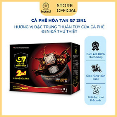 Combo 2 Hộp Cà Phê Hòa Tan Đen G7 2in1 - Hộp 15 gói - Trung Nguyên Legend (Gu mạnh, có đường)