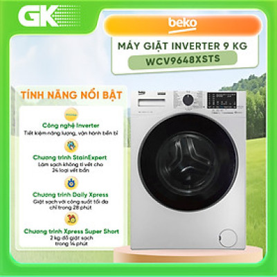 WCV9648XSTS - Máy giặt cửa trước Beko Inverter 9 kg WCV9648XSTS - Hàng chính hãng