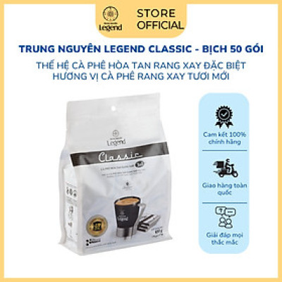 Cà Phê Trung Nguyên Legend Classic Hòa Tan – Bịch 50 Gói – Cà Phê Sữa Đậm Đà, Chuẩn Gu Việt