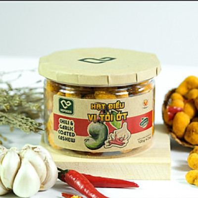 Hạt điều vị tỏi ớt 120g DGfoods/Chili & garlic coated cashew/ HVNCLC,hạt điều bình phước,đặc sản Cần Thơ