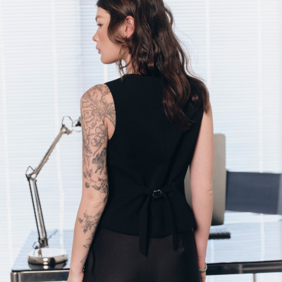 DOTTIE - Áo gi lê dáng Tailored - Đen - T1087