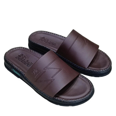 Dép Nam Quai Ngang Da Bò Thật HA NAM Đã May Viền Chân Quai Chắc Chắn DNA22038