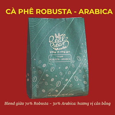 Cà Phê Arabica và Robusta Rang Xay Nguyên Chất 100% Real Bean Coffee  (250g)