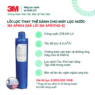 Lõi Lọc Thay Thế Cho Máy Lọc Nước Tổng 3M AP904 (3M AP917HD-S) - Hàng Chính Hãng