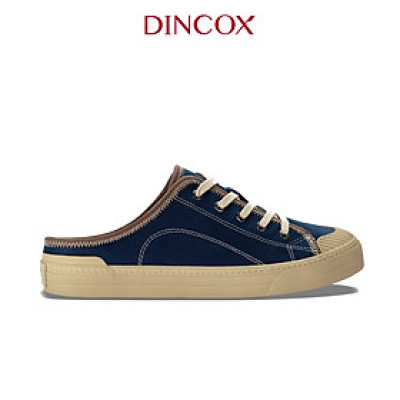 Giày Sục Đạp Gót Mules Vải Sneaker Unisex Tăng Chiều Cao 4cm DINCOX E10 Dark Navy