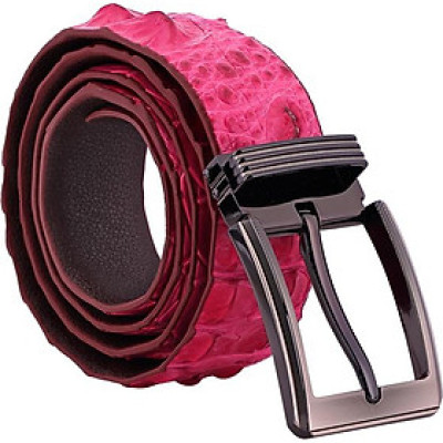 Thắt Lưng Nam Da Cá Sấu Nguyên Con Bản Lớn Đầu Kim Huy Hoàng HT4788 - Hồng