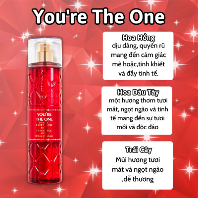 Body Mist Bath And Body Works Nam Nữ Chính Hãng You’re The One, Xịt Thơm Body Toàn Thân Hương Nước Hoa 236ml