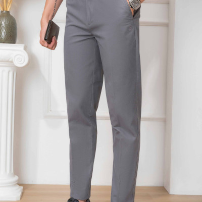 Quần kaki nam công sở màu ghi đậm ALGK058