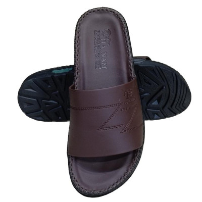 Dép Nam Quai Ngang Da Bò Thật TiTi ĐÔ Đã May Viền Chân Quai Chắc Chắn DNA22038