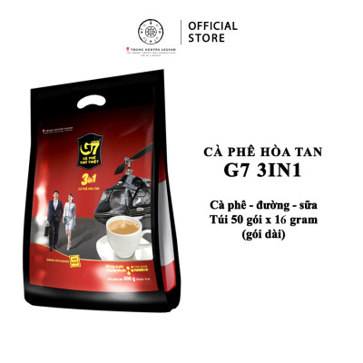 Trung Nguyên Legend - Cà phê hòa tan G7 3in1 - Bịch 50 sticks x 16gr (gói dài)
