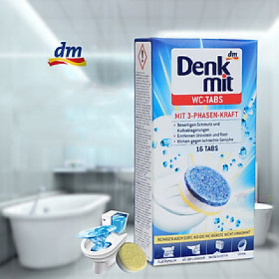 Viên tẩy bồn cầu Denkmit Đức 16 viên diệt khuẩn, khử mùi hôi, sạch mảng bám