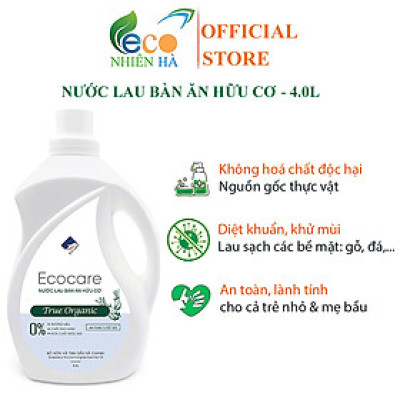 Nước lau kính ECOCARE 4L tinh dầu thiên nhiên, lau bàn ăn, lau bếp, đuổi muỗi, khử khuẩn