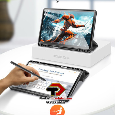 Bao da dành cho SamSung Galaxy Tab S8 Ultra có ngăn đựng bút chính hãng Dux Ducis Domo - Hàng nhập khẩu