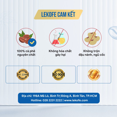 Cà phê sữa hòa tan 3in1 Lekofe 100% cà phê nguyên chất đậm vị cà phê thơm vị sữa Túi 24 gói 432g