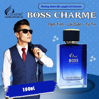 Nước hoa nam cao cấp, Charme Boss, nước hoa phương đông, hương thơm mạnh mẽ, lưu hương lâu, dành cho nam, 100ml