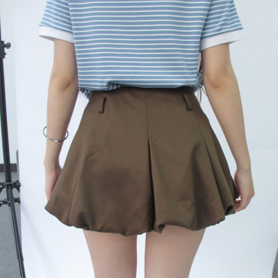 DOTTIE - Chân váy bí xếp li - Nâu - S0288