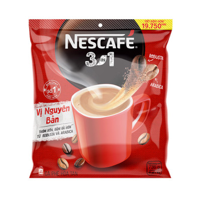 [Tặng ly sứ cao cấp] Cà phê Hòa tan NESCAFÉ VỊ NGUYÊN BẢN 46 gói Đậm Thơm Hoàn Hảo