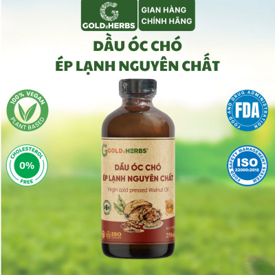 Dầu óc chó ép lạnh nguyên chất GoldzHerbs - Chai 120ml/ 250ml