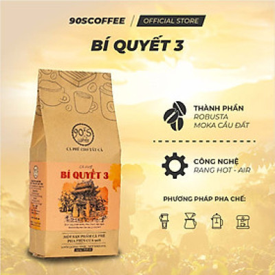 Cà Phê Bí Quyết 3 Đậm Đà Thơm Lâu - Cà Phê Rang Mộc Nguyên Chất 100%