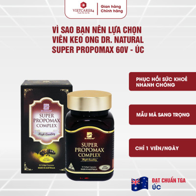 Viên Uống Keo Ong Úc Super Propomax Complex (60V) | Giúp tăng cường sức khỏe, nâng cao sức đề kháng - Nhập Nhẩu Chính Hãng