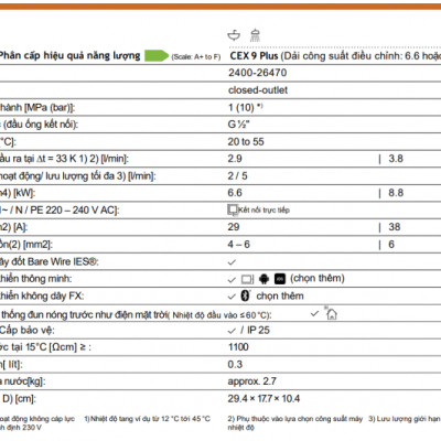 Máy nước nóng trực tiếp CLAGE CEX9 Plus, Chống Giật, Điều Khiển Thông Minh Làm Nước Nóng Trực Tiếp - Hàng Chính Hãng