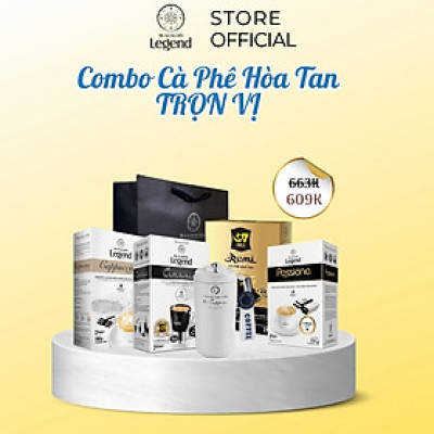 [GIẢM 54K] Combo Cà Phê Hòa Tan Trọn Vị 609K - Trung Nguyên E-Coffee