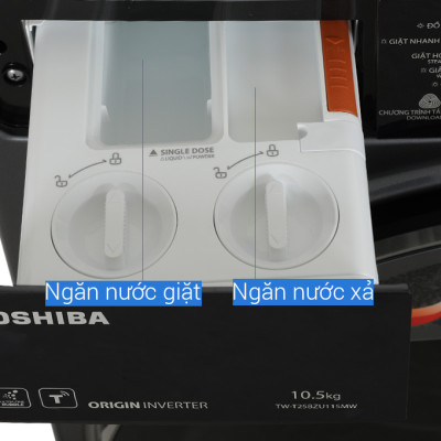 Máy giặt Toshiba Inverter 10.5 kg TW-T25BZU115MWV(MG) - Hàng chính hãng - Chỉ giao HCM