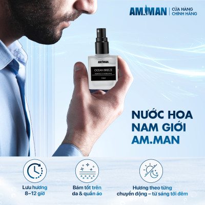 Nước hoa nam AM-MAN lịch lãm, sang trọng, hương thơm cuốn hút phái nữ, công sở, hẹn hò dung tích 10ml/chai