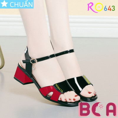 Sandal nữ đế thấp 4 phân RO643 ROSATA tại BCASHOP hở mũi, phối màu tinh tế và thanh lịch lại rất tôn da