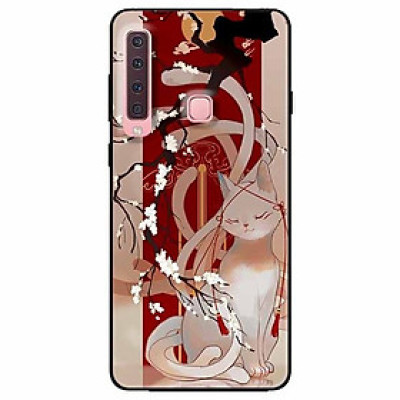Ốp lưng in cho Samsung A9 2018 Mẫu Mèo Cành Hoa Đào