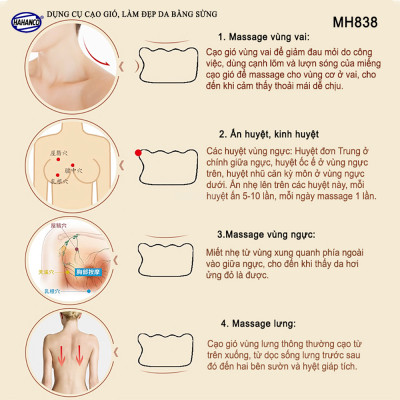Dụng cụ cạo gió bằng sừng (MH838) Massage toàn thân - làm đẹp da - Chăm sóc sức khỏe