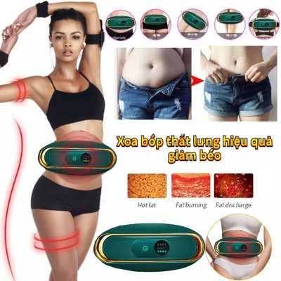 Đai rung massage bụng MX8, Máy massage rung nóng giảm kg mỡ bụng toàn thân hàng cao câp