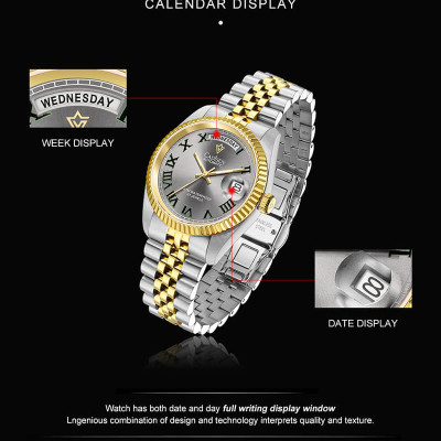 Đồng Hồ Nam Cadisen C8228M1 Chính Hãng Full Box Chống Nước Kính Chống Xước Dây Thép BH 2 Năm Máy Cơ