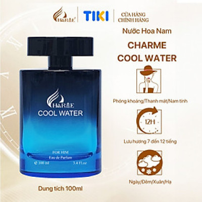 Nước Hoa Nam CHARME COOL WATER 100ml 2024 Lưu Hương Lâu Phóng Khoáng, Nam Tính_Nước Hoa Chính Hãng