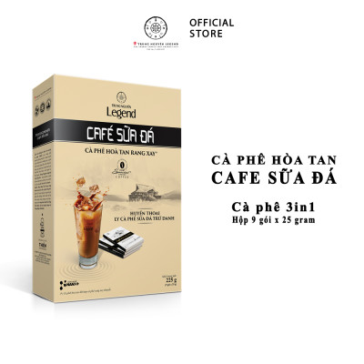 Trung Nguyên Legend - Cà phê hoà tan rang xay 3in1 Cafe sữa đá - Hộp 9 gói x 25gr