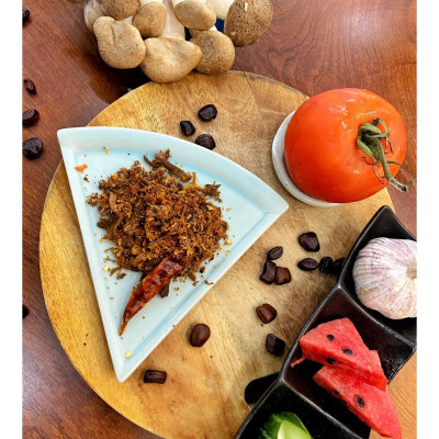 Chà bông nấm đông cô gói 150g - Vegan Mushroom Floss - Golden Lê