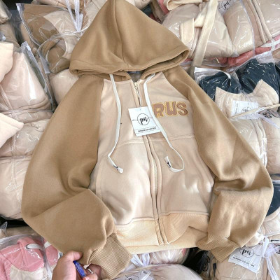 Áo khoác nữ xiteen nỉ dệt thêu RUS bao chất cực chuẩn-A2115