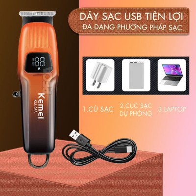 Tông đơ chấn viền Kemei KM-263 công suất mạnh 5W màn hình LCD tiện lợi có thể cạo đầu, khắc tóc tattoo, tạo kiểu- Chính hãng