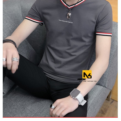 Áo Thun Nam Có Cổ Tròn Thun Cá Sấu Cotton 4 chiều Co Giãn Phom Body Phối Màu Thời Trang Hàn Quốc Giá Tốt Cao Cấp AT11 - ShopN6