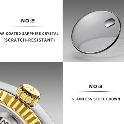 Đồng Hồ Nam Cadisen C8228M1 Chính Hãng Full Box Chống Nước Kính Chống Xước Dây Thép BH 2 Năm Máy Cơ